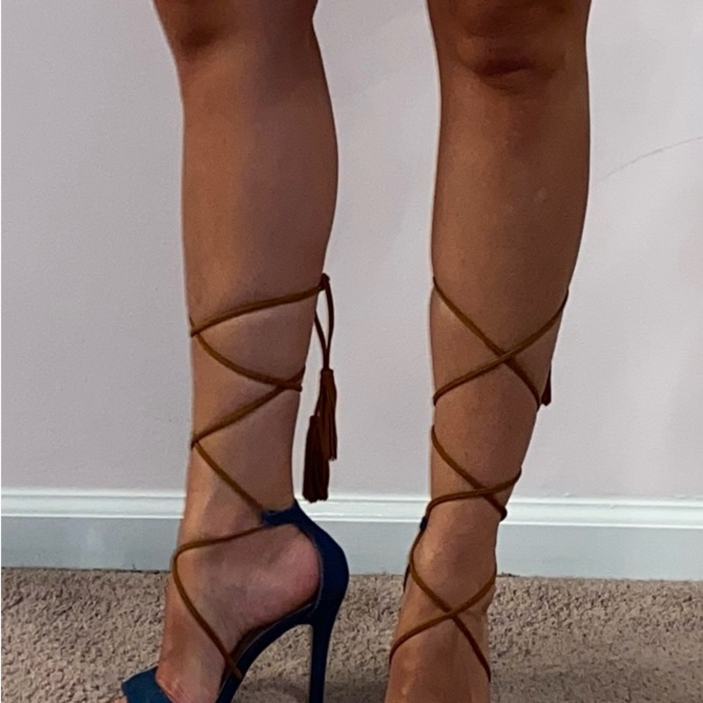 BCBG Denim Gladiator Sandals - Picture 2 of 8